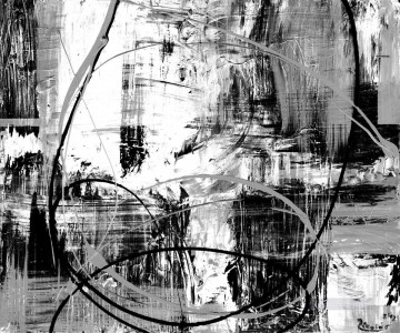  abstracto Pintura - círculo abstracto en blanco y negro